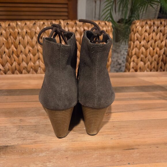 Olive Green Faux Suede Boots - Picture 3 of 5